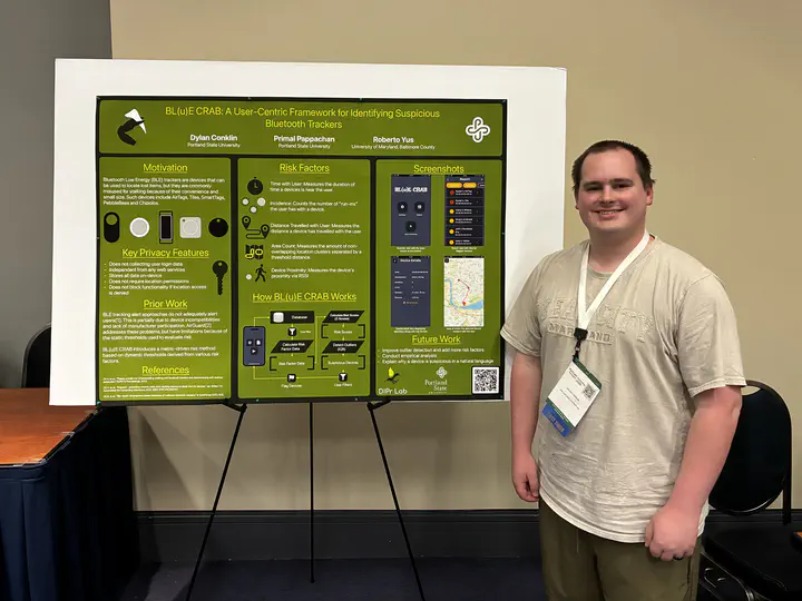 A DIPr Lab member presenting Blue Crab at PerCom 2025